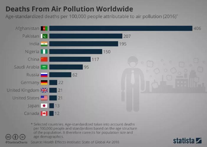 Estadísitcas muertes por polución
