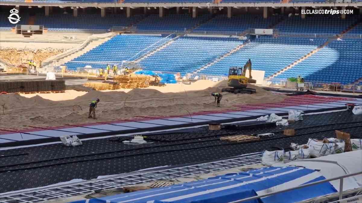 Sistema de climatización fue instalado bajo el césped del Santiago Bernabéu