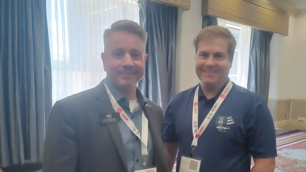 ASHRAE President. Bill McQuade and AHRI Senior Director, Global Services Michael LaGiglia